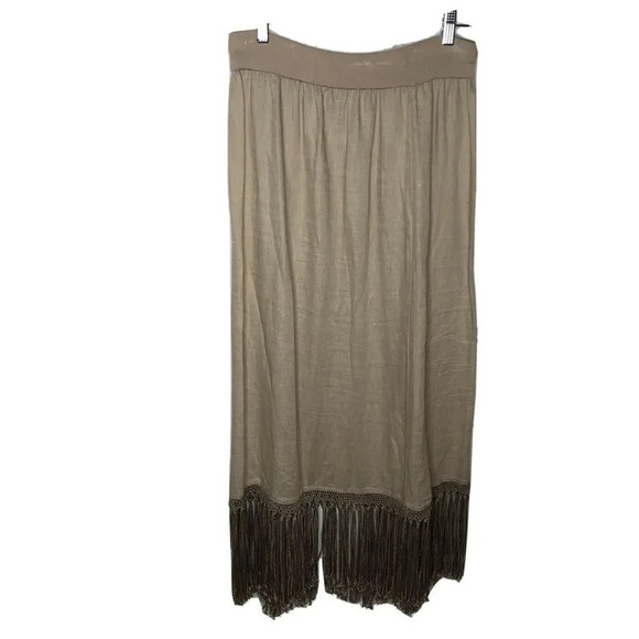 Chico’s Women's Tan Boho Fringed Banded size 0 - Picture 1 of 4